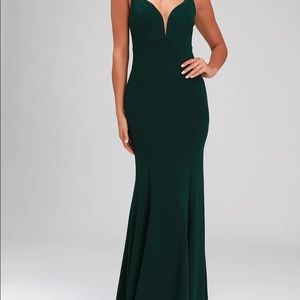 Dark Green Floor Length Formal Dress